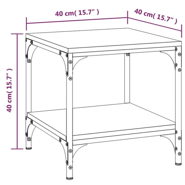 vidaXL sideborde 2 stk. 40x40x40 cm konstrueret træ brun egetræsfarve - Sofaborde