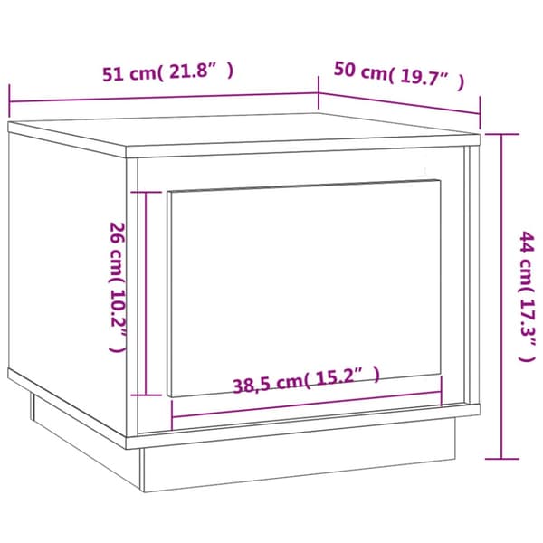 vidaXL Soffbord brun ek 51x50x44 cm konstruerat trä -  Soffbord