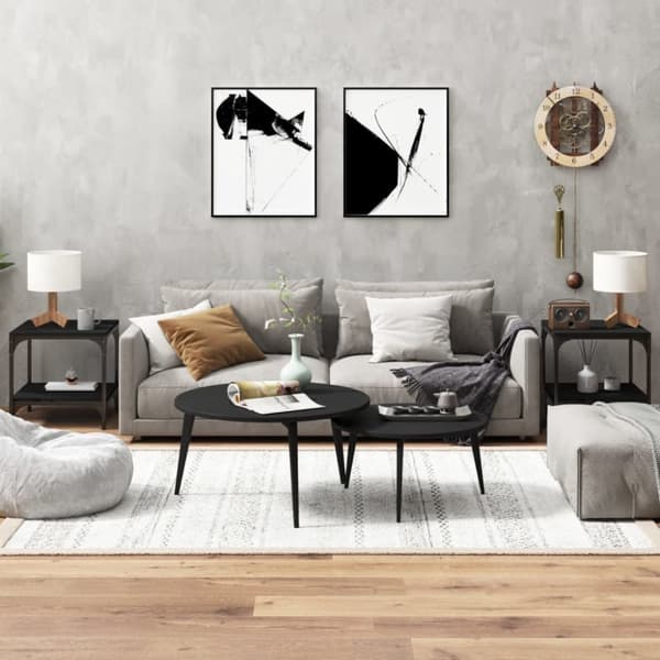 vidaXL Sivupöydät 2 kpl musta 40x40x40 cm tekninen puu -  Kahvipöydät