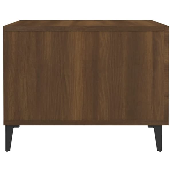 vidaXL Soffbord med metallben 2 st brun ek 50x50x40 cm - Soffbord