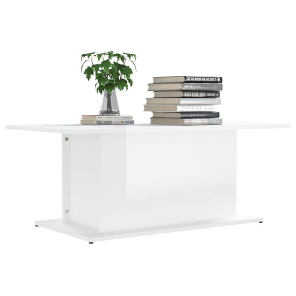 vidaXL Sohvapöytä korkeakiilto valkoinen 102x55,5x40 cm tekninen puu - Kahvipöydät
