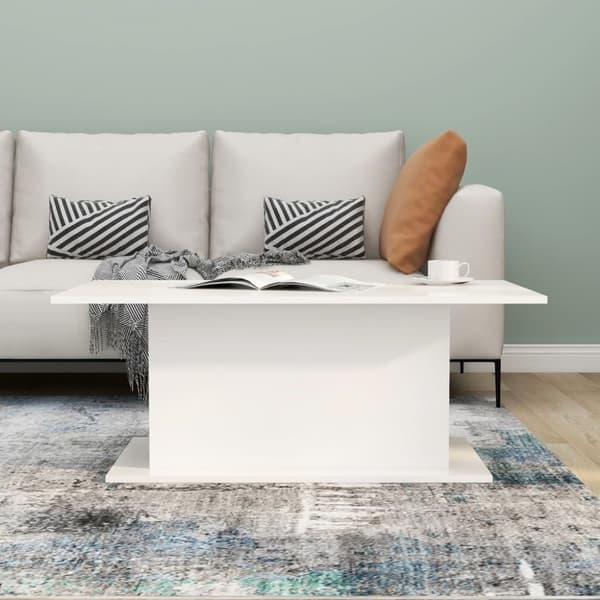 vidaXL Sohvapöytä korkeakiilto valkoinen 102x55,5x40 cm tekninen puu - Kahvipöydät