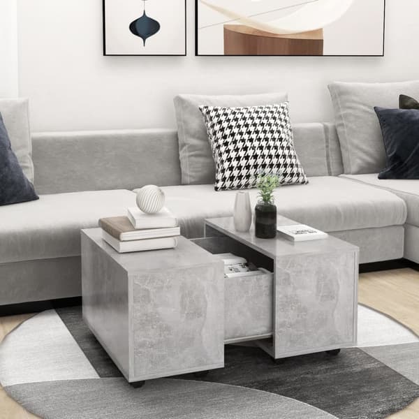 vidaXL sofabord 60x60x38 cm spånplade betongrå -  Sofaborde
