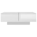 Miniatyrbillede 4 af 8: vidaXL sofabord 90x60x31 cm spånplade hvid højglans -  Sofaborde