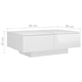 Miniatyrbillede 8 af 8: vidaXL sofabord 90x60x31 cm spånplade hvid højglans -  Sofaborde