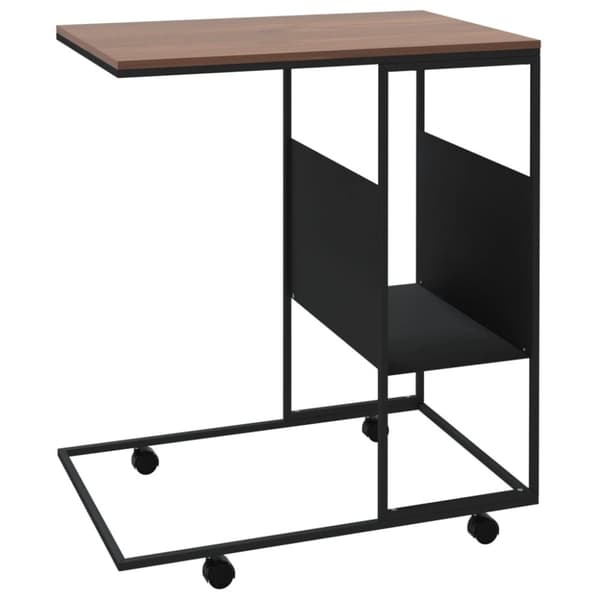 vidaXL Sidobord med hjul svart 55x36x63,5 cm konstruerat trä -  Soffbord