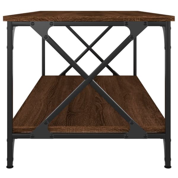vidaXL Soffbord brun ek 100x50x45 cm konstruerat trä och järn - Soffbord