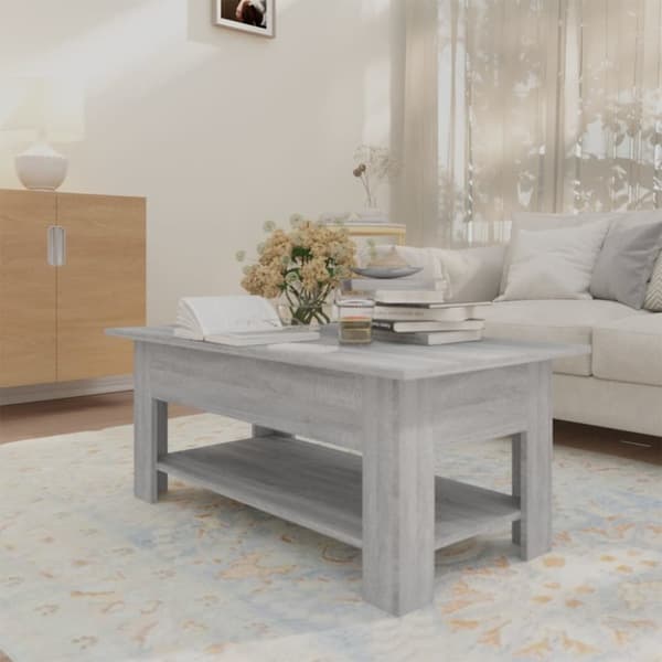 vidaXL sofabord 102x55x42 cm spånplade grå sonoma-eg - Sofaborde