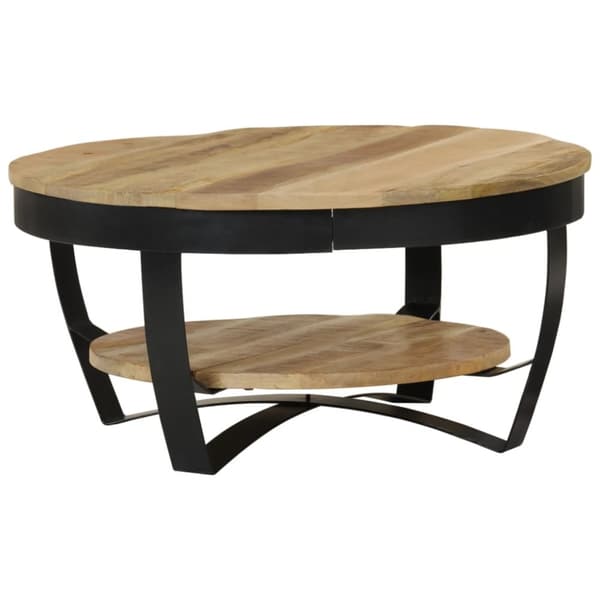 vidaXL Soffbord massivt grovt mangoträ 65x32 cm -  Soffbord