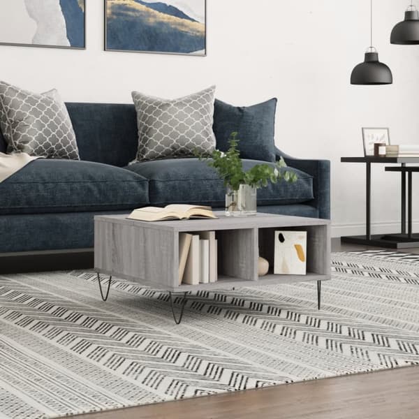 vidaXL Soffbord grå sonoma 60x60x30 cm konstruerat trä -  Soffbord