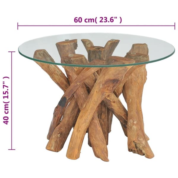 vidaXL Soffbord massivt drivved 60 cm - Soffbord