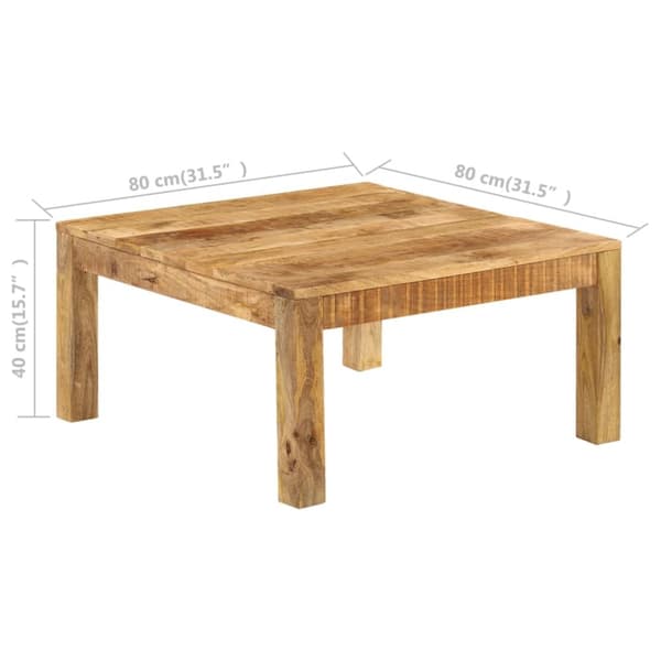 vidaXL Sohvapöytä 80x80x40 cm kiinteä mangopuu -  Kahvipöydät