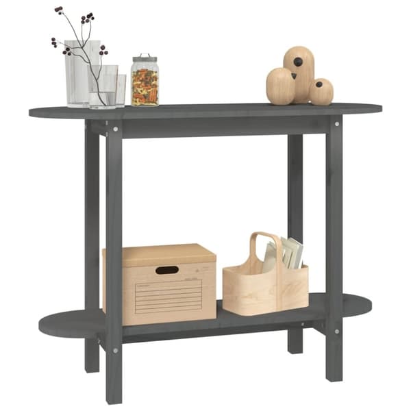 vidaXL konsolbord 110x40x80 cm massivt fyrretræ grå - Sofaborde