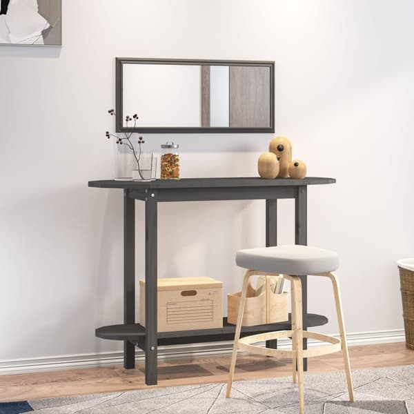 vidaXL konsolbord 110x40x80 cm massivt fyrretræ grå - Sofaborde