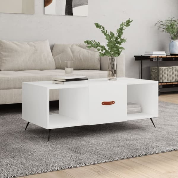 vidaXL sofabord 102x50x40 cm konstrueret træ hvid -  Sofaborde
