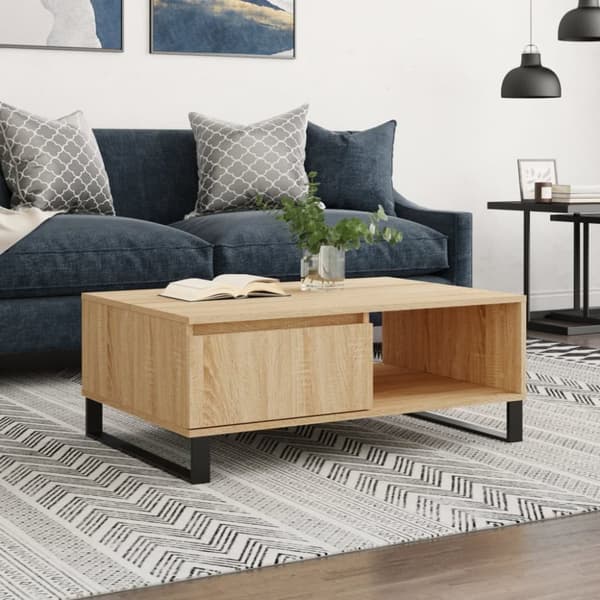 vidaXL sofabord 90x60x35 cm konstrueret træ sonoma-eg -  Sofaborde