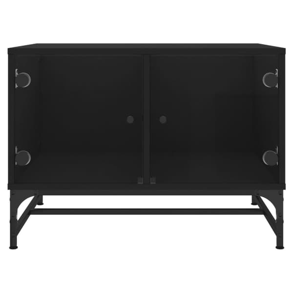 vidaXL Soffbord med glasdörrar svart 68,5x50x50 cm -  Soffbord
