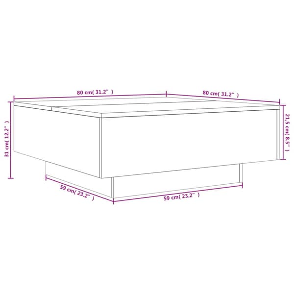 vidaXL Sohvapöytä musta 80x80x31 cm lastulevy - Kahvipöydät