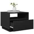 Miniatyrbillede 7 af 11: vidaXL sofabord med LED-lys 50x49x40 cm sort -  Sofaborde