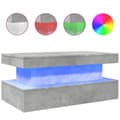 Miniatyrbillede 3 af 11: vidaXL sofabord med LED-lys 90x50x40 cm betongrå -  Sofaborde
