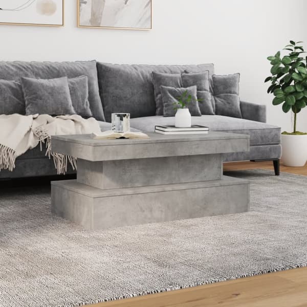 vidaXL sofabord med LED-lys 90x50x40 cm betongrå - Sofaborde