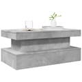 Miniatyrbillede 7 af 11: vidaXL sofabord med LED-lys 90x50x40 cm betongrå -  Sofaborde