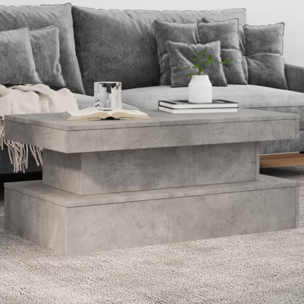 vidaXL sofabord med LED-lys 90x50x40 cm betongrå -  Sofaborde