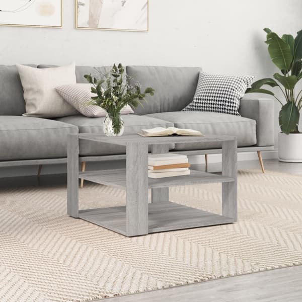 vidaXL sofabord 59,5x59,5x40 cm konstrueret træ grå sonoma-eg -  Sofaborde