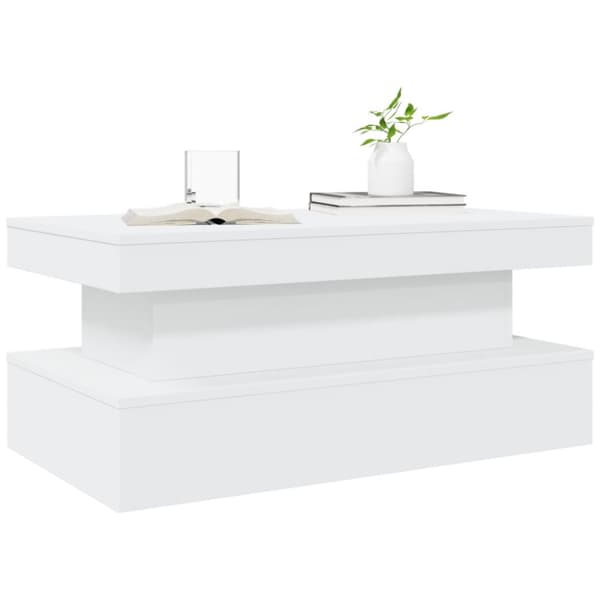 vidaXL Soffbord med LED vit 90x50x40 cm -  Soffbord