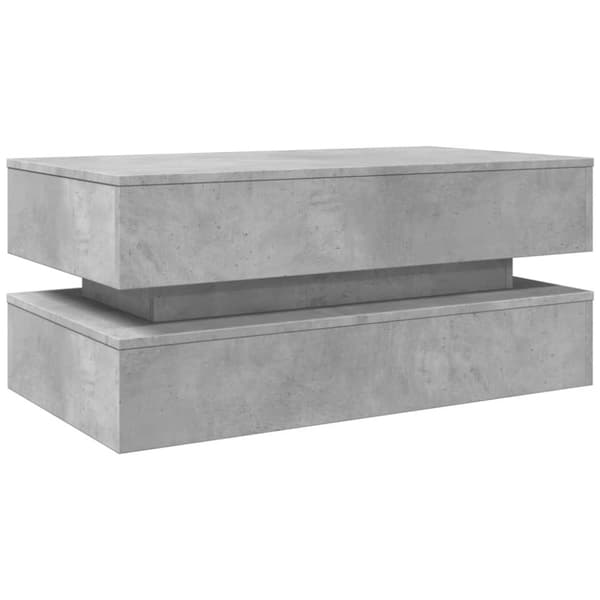 vidaXL Soffbord med LED betonggrå 90x50x40 cm - Soffbord