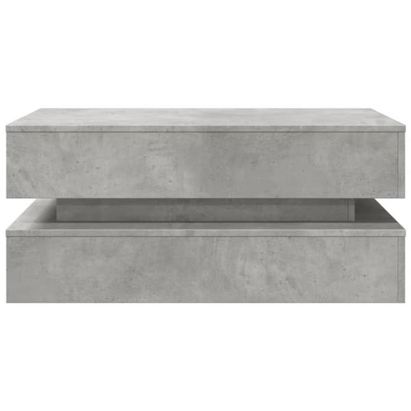 vidaXL Soffbord med LED betonggrå 90x50x40 cm - Soffbord