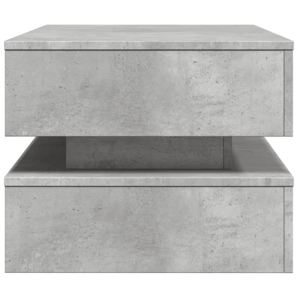 vidaXL Soffbord med LED betonggrå 90x50x40 cm - Soffbord