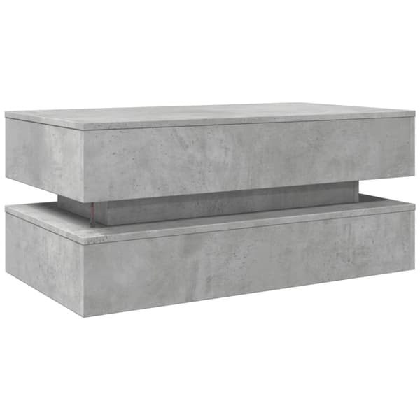 vidaXL Soffbord med LED betonggrå 90x50x40 cm -  Soffbord