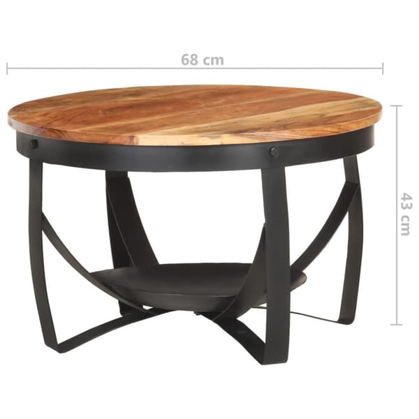 vidaXL sofabord Ø68x43 cm massivt akacietræ - Sofaborde