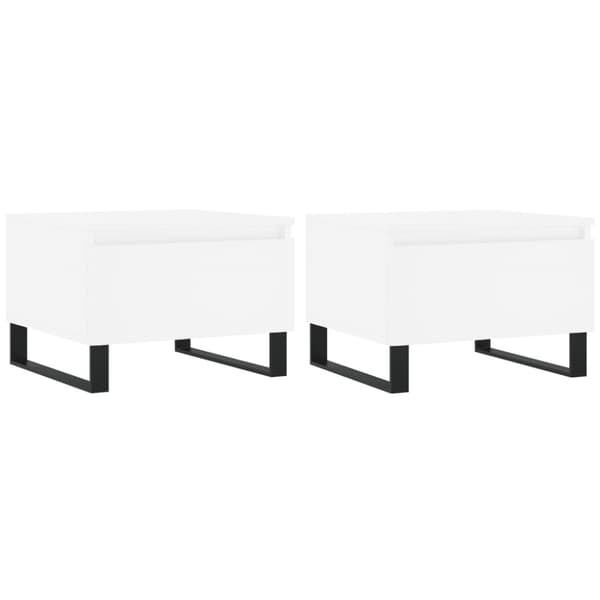 vidaXL Soffbord 2 st vit 50x46x35 cm konstruerat trä - Soffbord