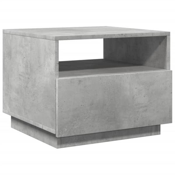 vidaXL sofabord med LED-lys 50x49x40 cm betongrå - Sofaborde