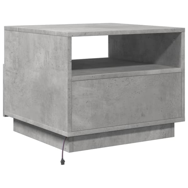 vidaXL sofabord med LED-lys 50x49x40 cm betongrå -  Sofaborde