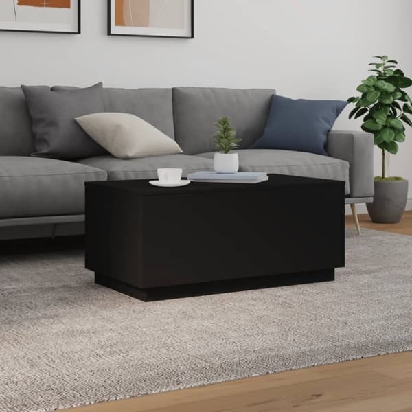 vidaXL Sohvapöytä LED-valoilla musta 90x50x40 cm - Kahvipöydät