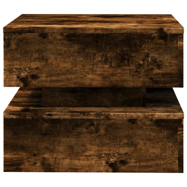 vidaXL sofabord med metalben 50x50x40 cm røget egetræsfarve - Sofaborde