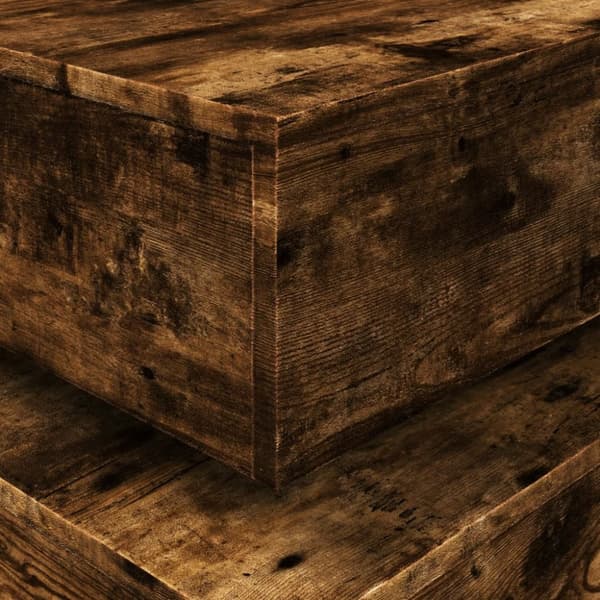 vidaXL sofabord med metalben 50x50x40 cm røget egetræsfarve - Sofaborde
