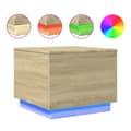 Miniatyrbillede 3 af 11: vidaXL sofabord med LED-lys 50x50x40 cm sonoma-eg -  Sofaborde