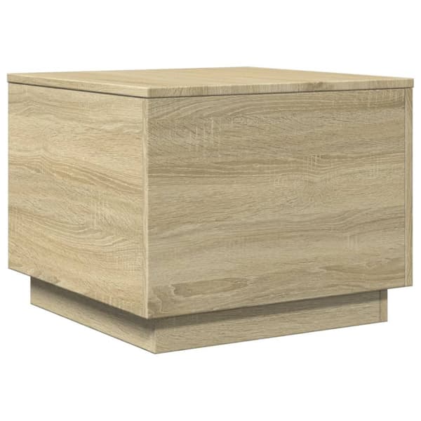 vidaXL sofabord med LED-lys 50x50x40 cm sonoma-eg - Sofaborde