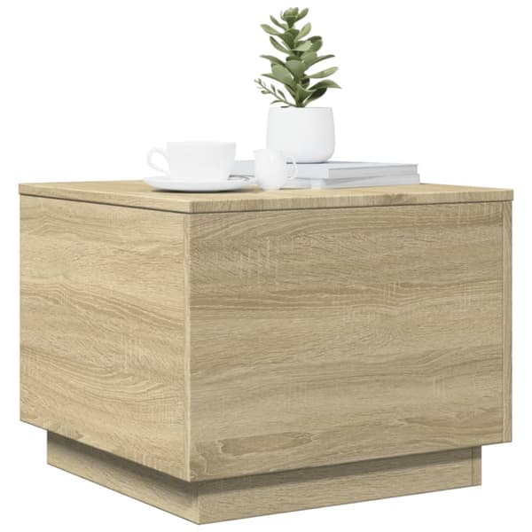 vidaXL sofabord med LED-lys 50x50x40 cm sonoma-eg - Sofaborde