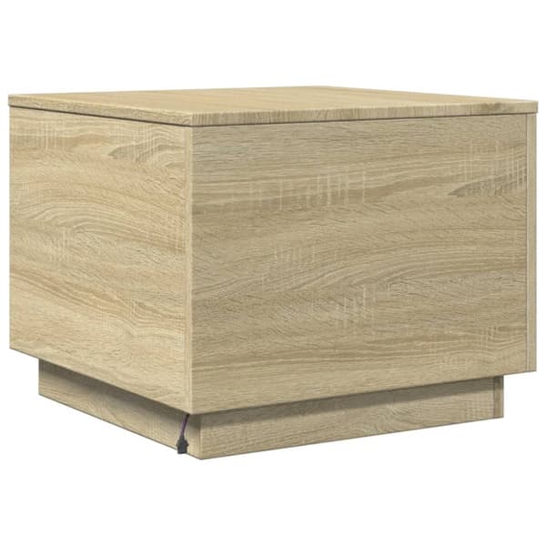 vidaXL sofabord med LED-lys 50x50x40 cm sonoma-eg - Sofaborde