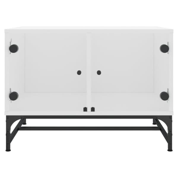 vidaXL sofabord med glaslåger 68,5x50x50 cm hvid - Sofaborde