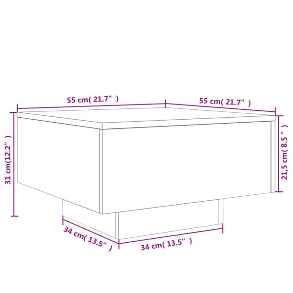 vidaXL Soffbord grå 55x55x31 cm konstruerat trä -  Soffbord
