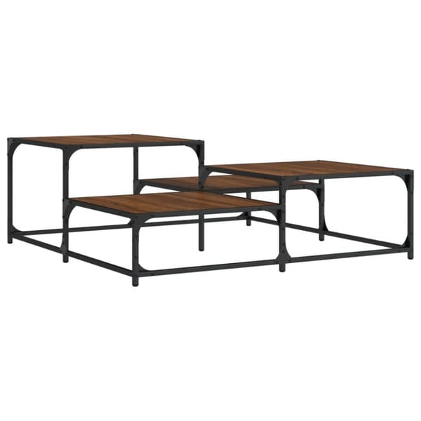 vidaXL sofabord 107x107x40 cm konstrueret træ brun egetræsfarve -  Sofaborde