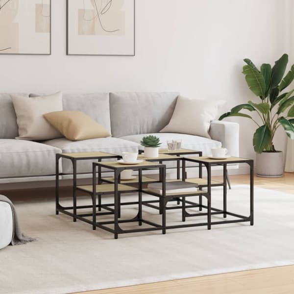 vidaXL sofabord 91x91x40 cm konstrueret træ sonoma-eg - Sofaborde