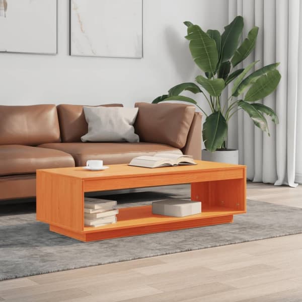 vidaXL Soffbord vaxbrun 110x50x33,5 cm massiv furu - Soffbord