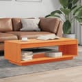 Miniatyrbild 1 av 10: vidaXL Soffbord vaxbrun 110x50x33,5 cm massiv furu -  Soffbord